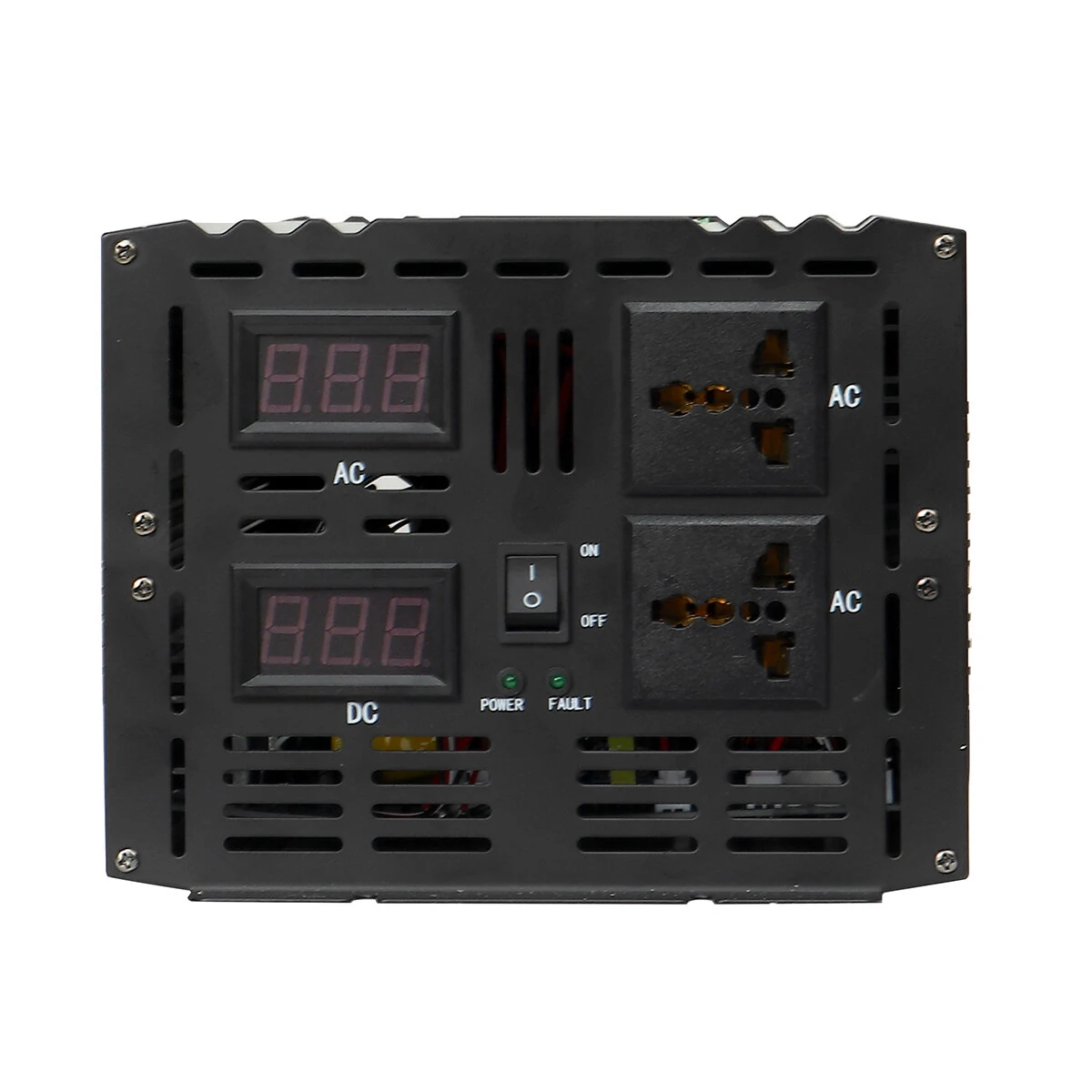(image for) AUTSOME 12V to 220V Converter Pure Sine Wave Power Inverter Dual LCD Digital Display 2 Sockets Multiple Protection Functions